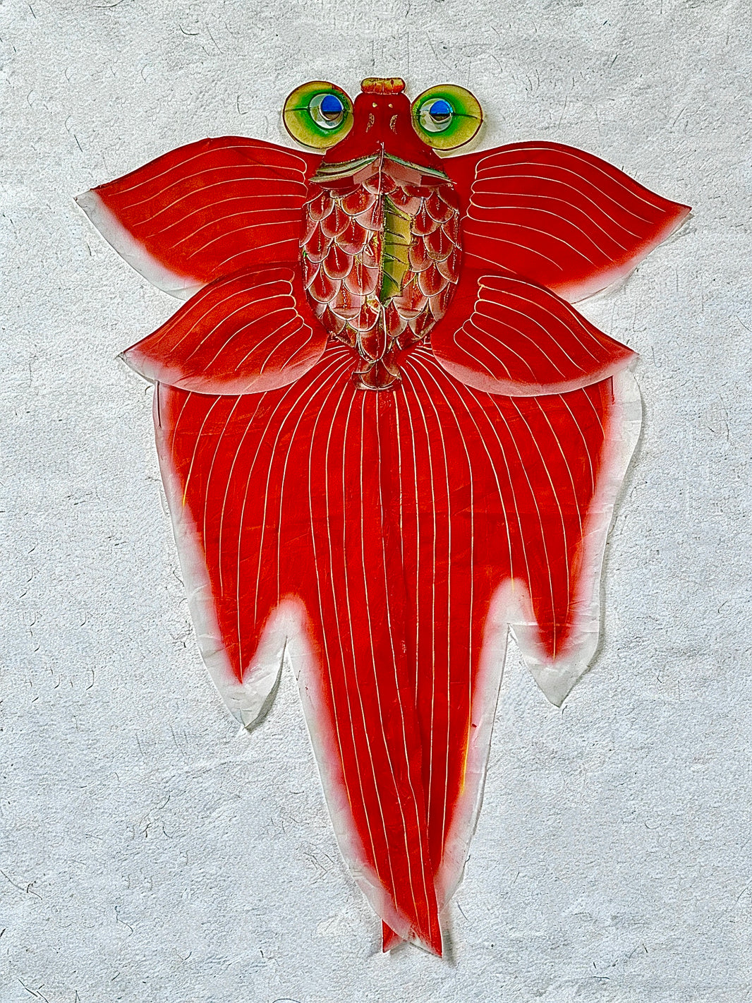 Vermilion Goldfish: Hand-Painted Traditional Chinese Paper Kite
