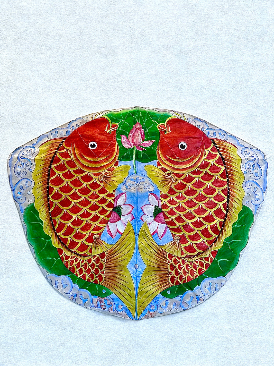 Twin Carp & Lotus: Hand-Painted Traditional Chinese Paper Kite