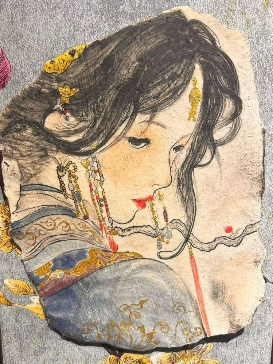 Chinese Beauty: Hand-Painted Porcelain Wall Art