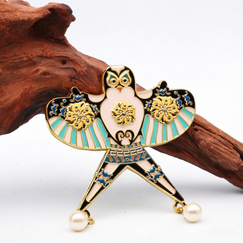 Traditional Chinese Sand Martin Kite Enamel Fridge Magnet