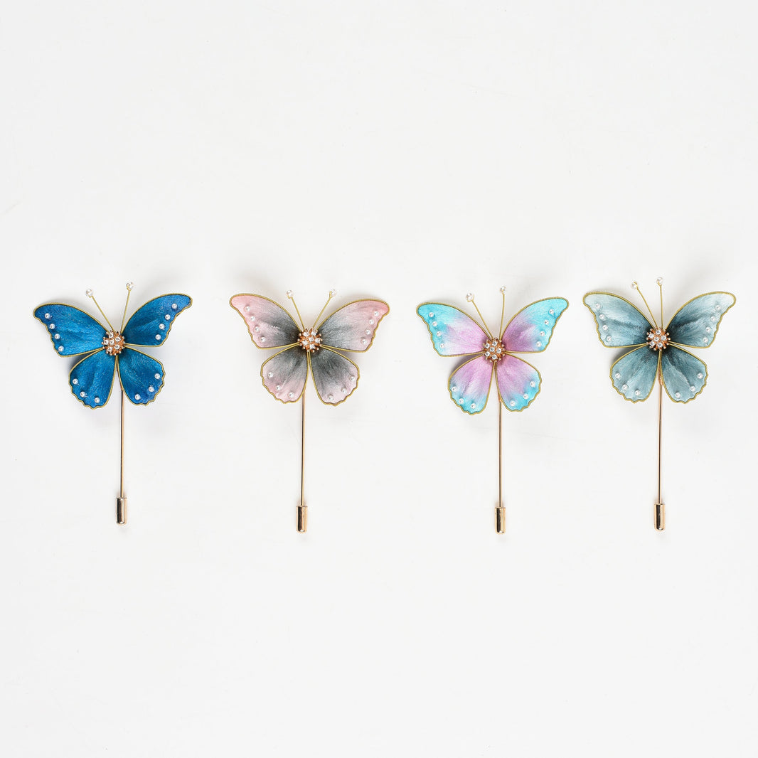 Butterfly Velvet Brooch Set